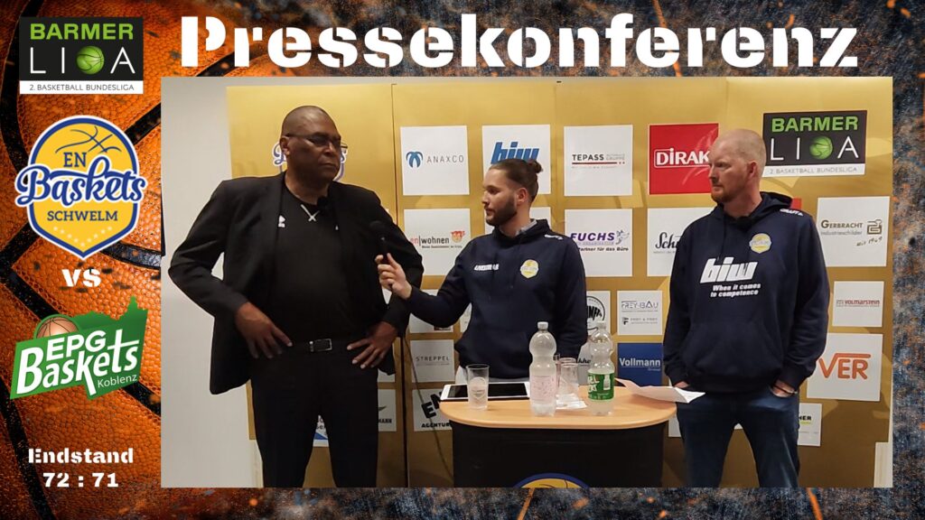 Pressekonferenz nach dem Spiel gegen die EPG Baskets Koblenz EN